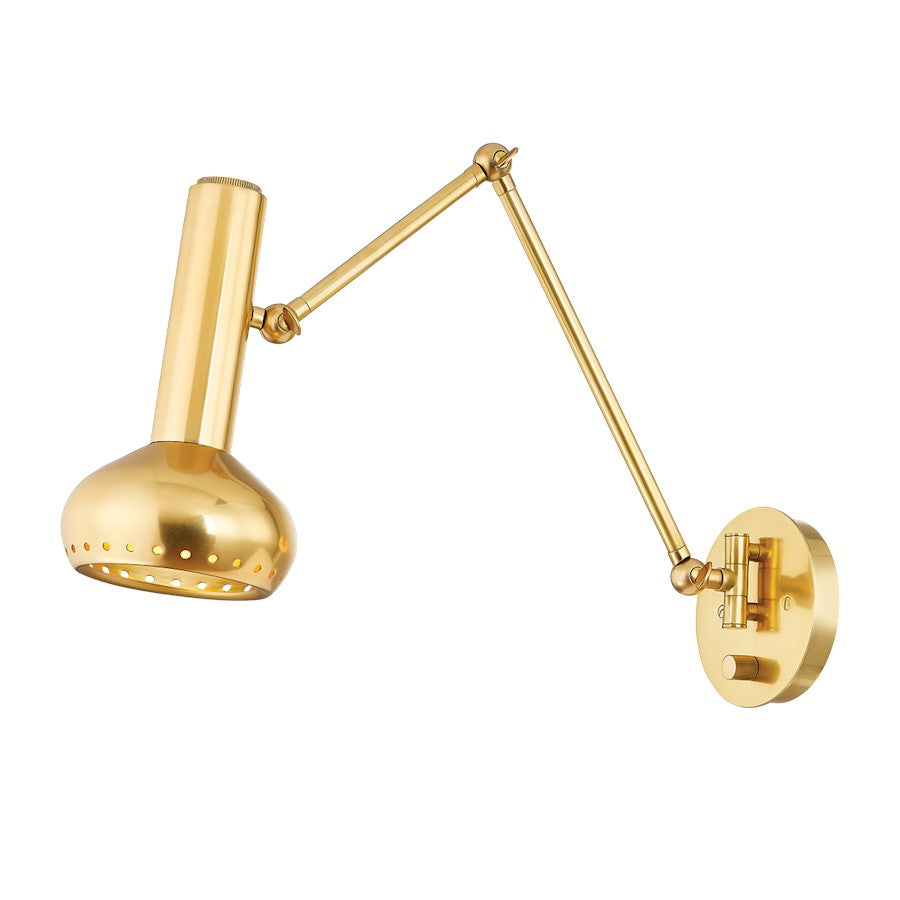 Hudson Valley Roald 1 Light Wall Sconce, Aged Brass/Aged Brass - 2813-AGB