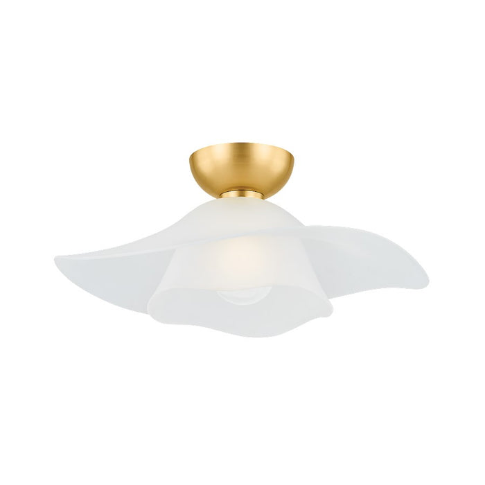 Hudson Valley Netherlee 1 Light Flush Mount, Aged Brass/Etched Matte - 2918-AGB