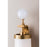 Hudson Valley Royale 1 Light Wall Sconce, Aged Brass/White