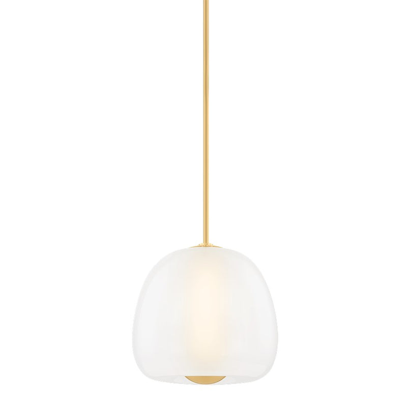 Hudson Valley Scranton 1 Light 15" Pendant, Aged Brass/Clear Etched - 3015-AGB