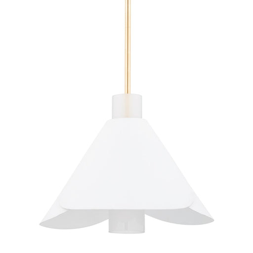 Hudson Valley Dawson 1 Light Pendant, Gold Leaf/White Plaster