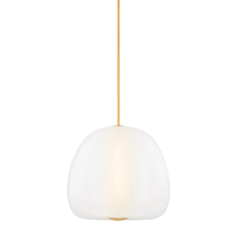 Hudson Valley Scranton 1 Light 19" Pendant, Aged Brass/Clear Etched - 3019-AGB