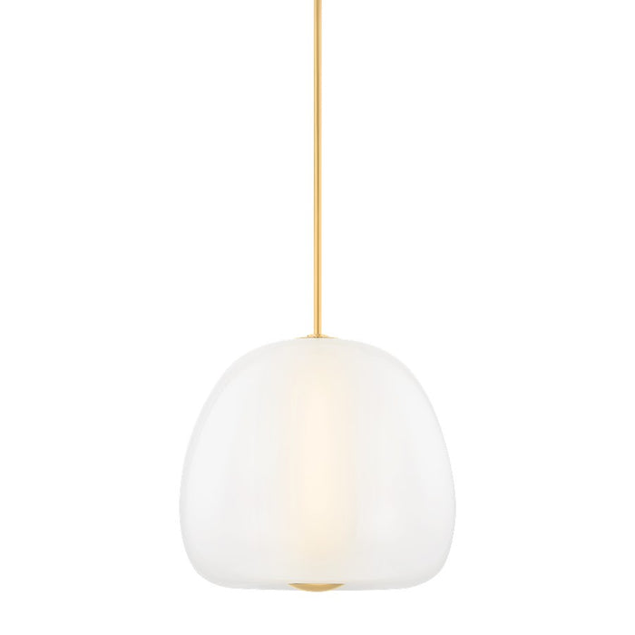 Hudson Valley Scranton 1 Light 19" Pendant, Aged Brass/Clear Etched - 3019-AGB