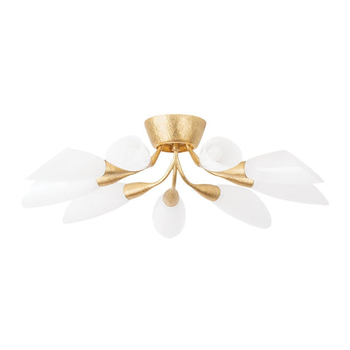 Hudson Valley Enfield 9 Light Semi Flush, Vintage Gold Leaf/Cloud - 3031-VGL