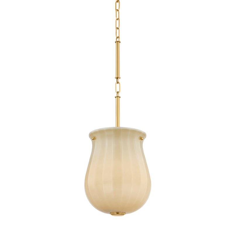 Hudson Valley Lighting Nevins 1 Light Pendant, Aged Brass/Champagne - 3109-AGB