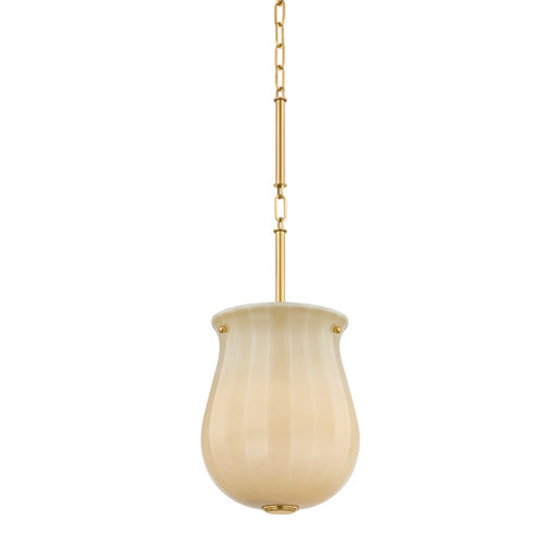 Hudson Valley Lighting Nevins 1 Light Pendant, Aged Brass/Champagne - 3109-AGB