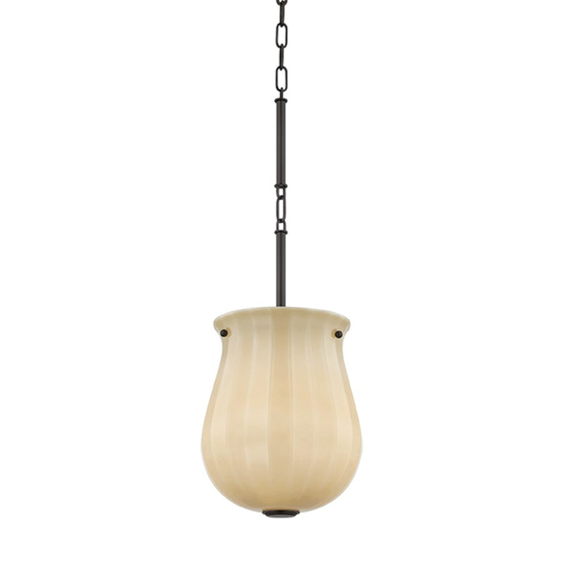 Hudson Valley Nevins 1Lt 18" Pendant, Distressed Bronze/Etched w/Optic - 3109-DB