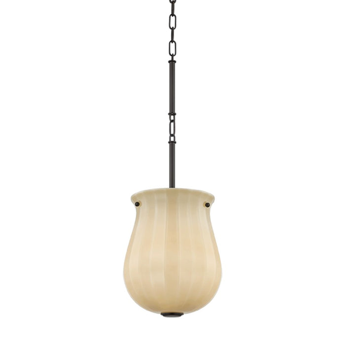 Hudson Valley Nevins 1Lt 18" Pendant, Distressed Bronze/Etched w/Optic - 3109-DB
