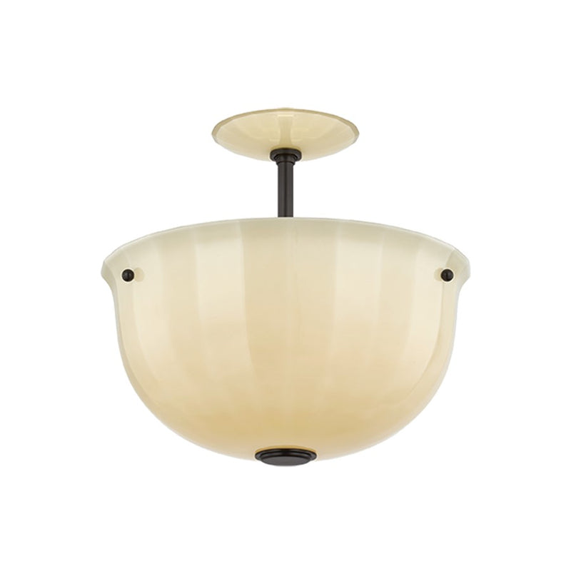 Hudson Valley Nevins 1Lt Semi Flush, Distressed Bronze/Etched/Optic - 3115-DB