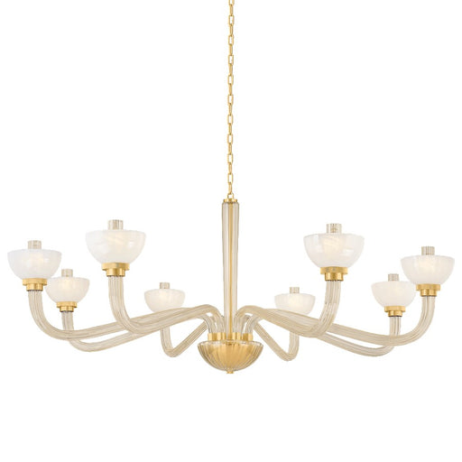 Hudson Valley St. lawrence 8 Light Chandelier, Aged Brass/Cloud - 3308-AGB