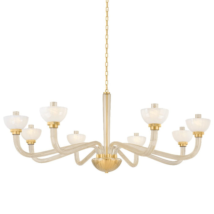 Hudson Valley St. lawrence 8 Light Chandelier, Aged Brass/Cloud - 3308-AGB