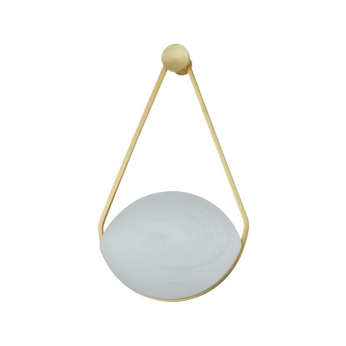 Hudson Valley Blaina 1 Light Wall Sconce, Aged Brass/Matte Cloud - 3361-AGB