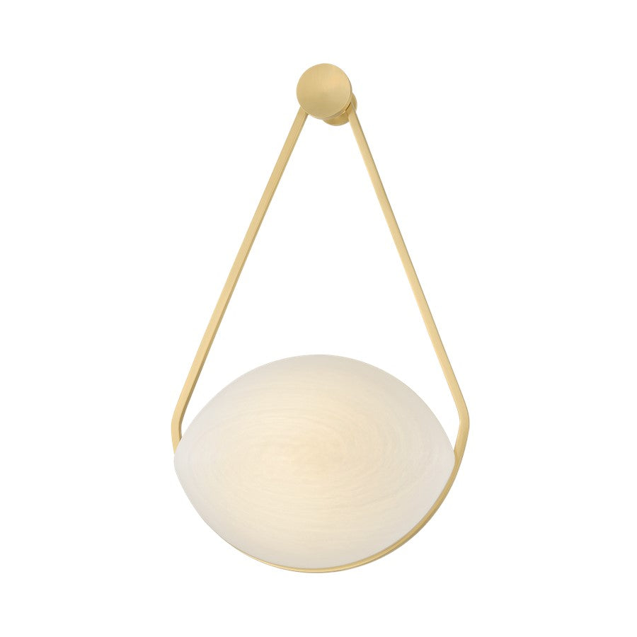 Hudson Valley Blaina 1 Light Wall Sconce, Aged Brass/Matte Cloud