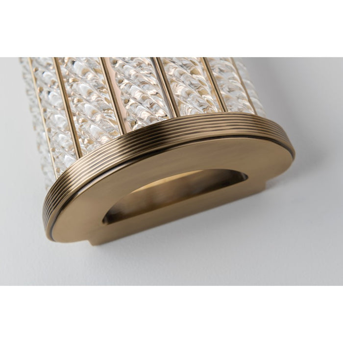 Hudson Valley Shelby 1 Light Wall Sconce, Aged Brass/Clear