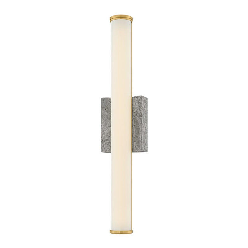 Hudson Valley Stony Point 1 Light Wall Sconce, Aged Brass/Opal Glossy - 3431-AGB