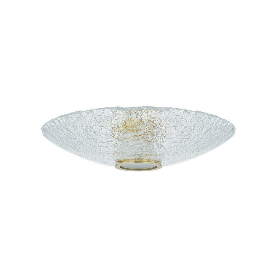 Hudson Valley New Haven 1 Light Flush Mount, Aged Brass/Piastre - 3451-AGB