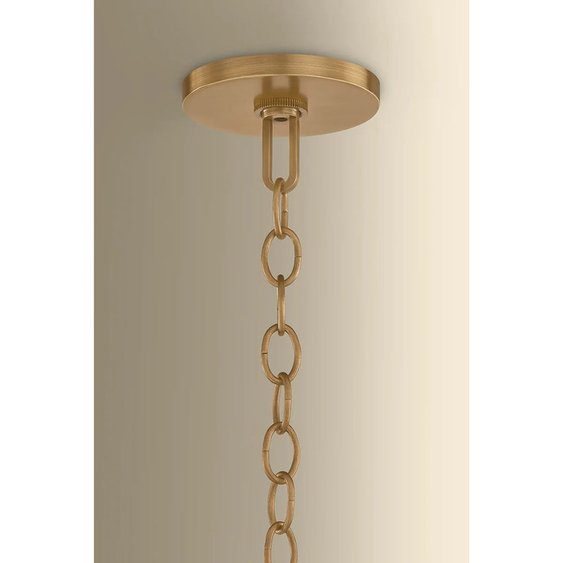 Hudson Valley Omi 1 Light 17" Pendant, Patina Brass/Ivory Crackle