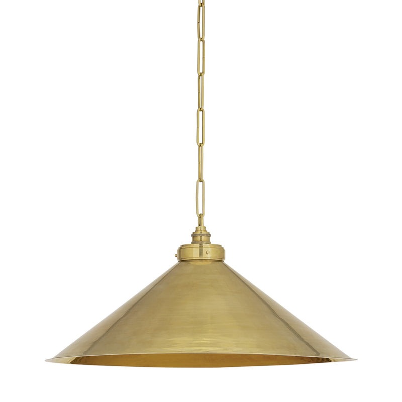 Hudson Valley Euclid 30in 1-Light Pendant | Mid-Century Old World Brass and Brass Shade | Kitchen Island & Dining Room | Model 3629-OWB