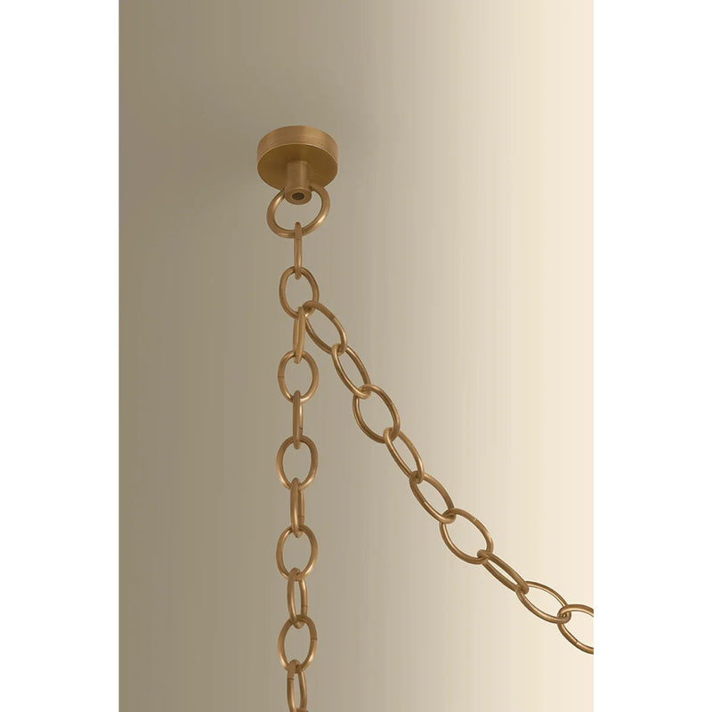 Hudson Valley Omi 3 Light Chandelier, Patina Brass/Ivory Crackle
