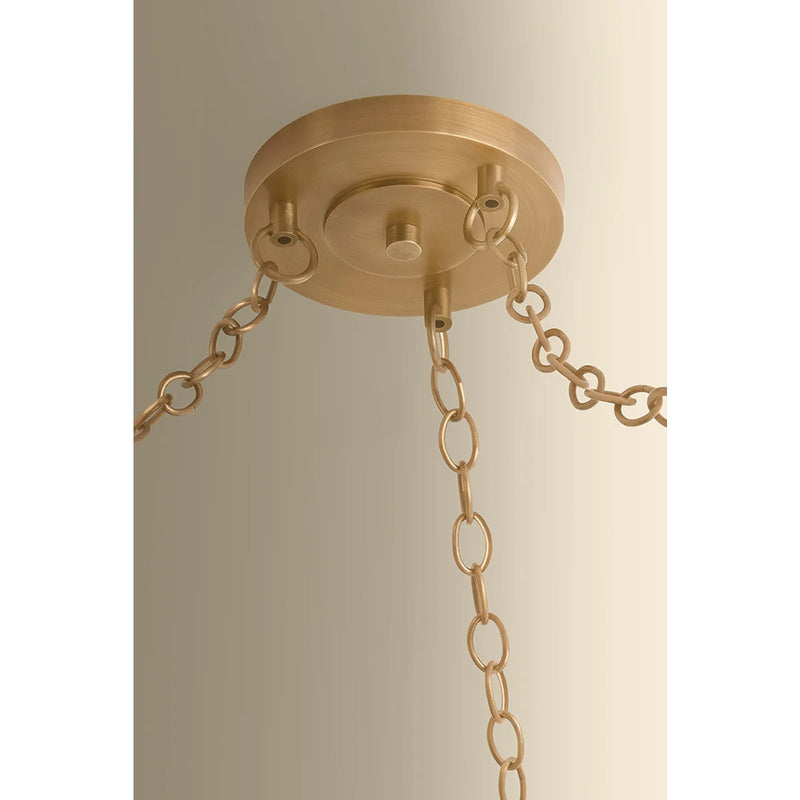 Hudson Valley Omi 3 Light Chandelier, Patina Brass/Ivory Crackle