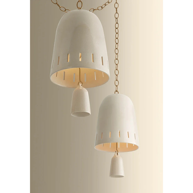 Hudson Valley Omi 5 Light Chandelier, Patina Brass/Ivory Crackle
