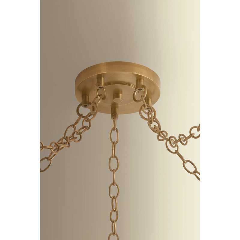 Hudson Valley Omi 5 Light Chandelier, Patina Brass/Ivory Crackle