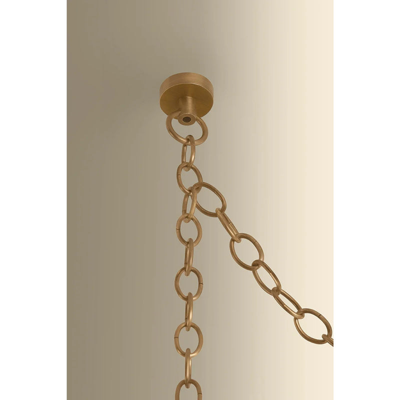 Hudson Valley Omi 5 Light Chandelier, Patina Brass/Ivory Crackle