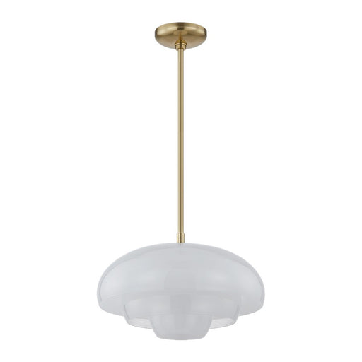 Hudson Valley Auburndale 1 Light Pendant, Aged Brass/Clear Cloud - 3718-AGB