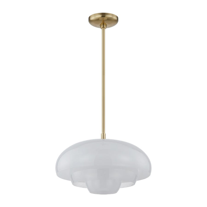 Hudson Valley Auburndale 1 Light Pendant, Aged Brass/Clear Cloud - 3718-AGB