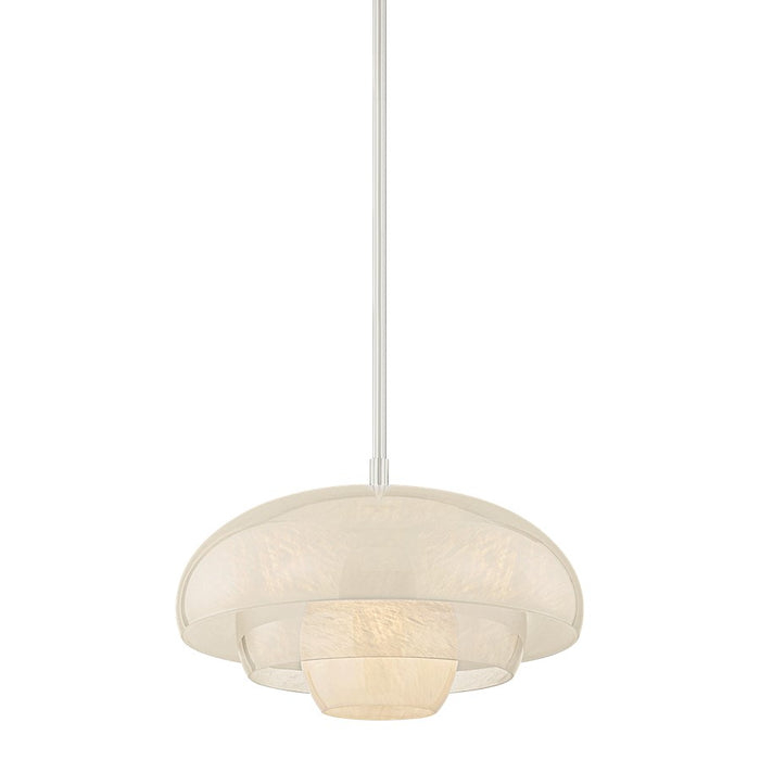 Hudson Valley Auburndale 1 Light Pendant, Polished Nickel/Clear Cloud - 3718-PN