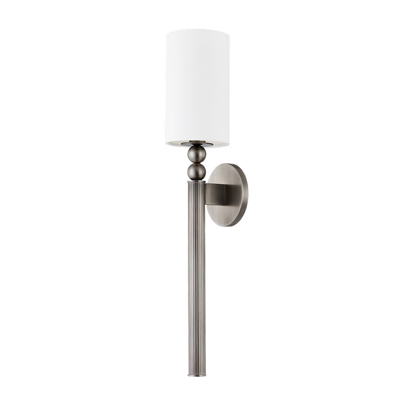Hudson Valley Lakeport 1 Light Wall Sconce, Vintage Pewter/White - 3824-VPT