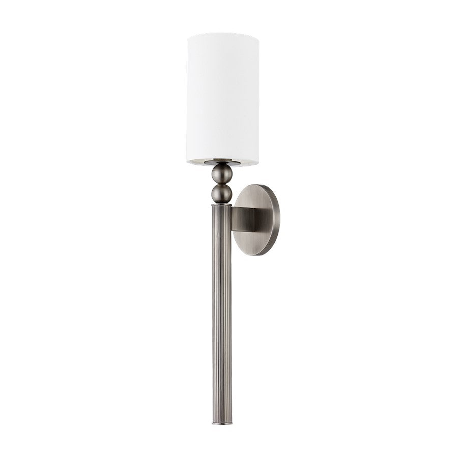 Hudson Valley Lakeport 1 Light Wall Sconce, Vintage Pewter/White - 3824-VPT