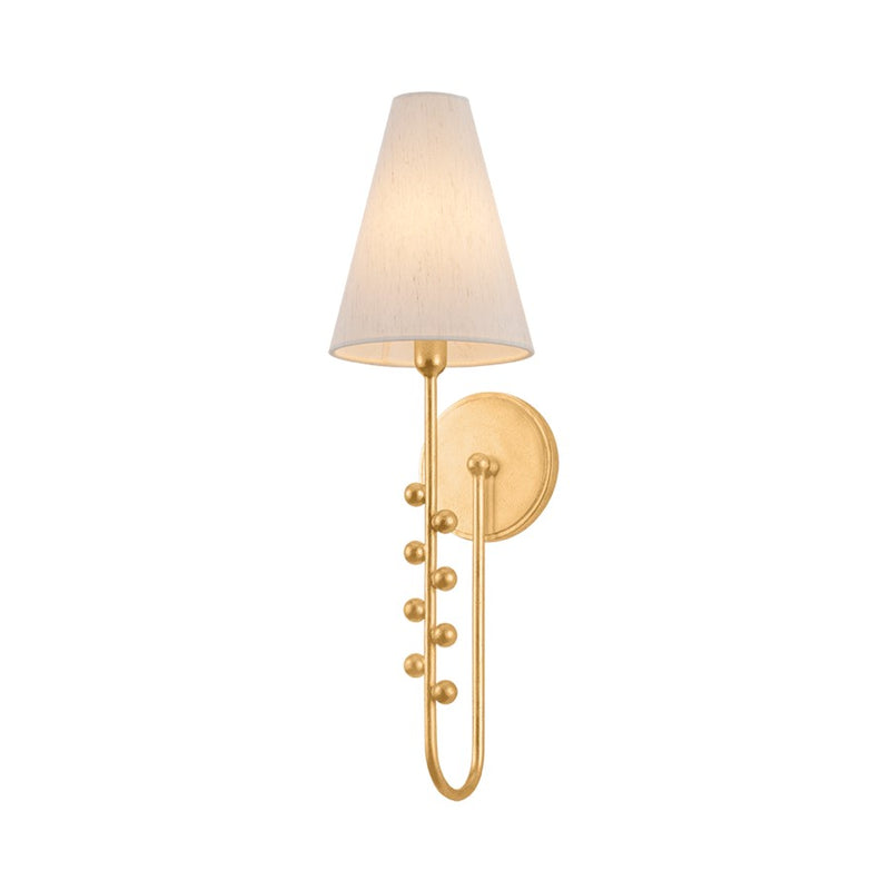 Hudson Valley Pine Hills 1 Light Wall Sconce, Vintage Gold Leaf/Silk - 3851-VGL