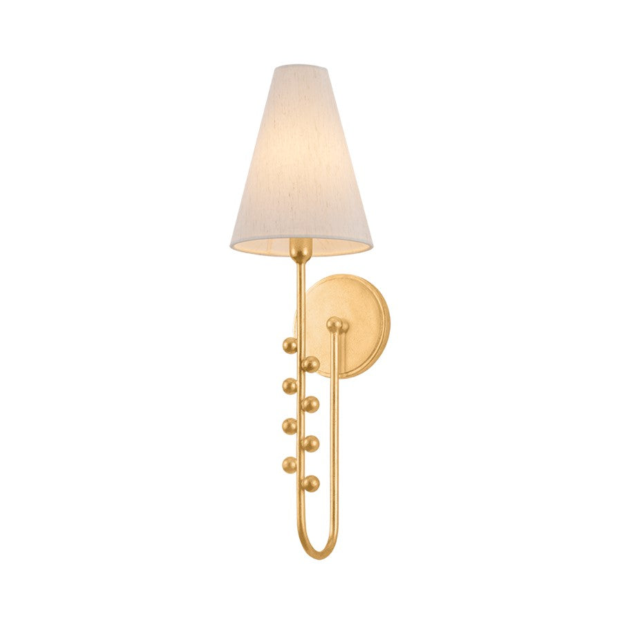Hudson Valley Pine Hills 1 Light Wall Sconce, Vintage Gold Leaf/Silk - 3851-VGL