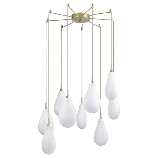 Hudson Valley Ironwood 9 Light Chandelier, Aged Brass/Opal Seedy - 3909-AGB