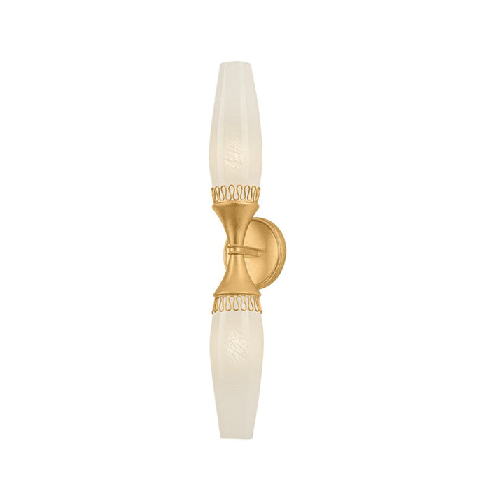 Hudson Valley Pennebrook 2Lt Wall Sconce, Gold Leaf/Cloud Etched - 3942-VGL