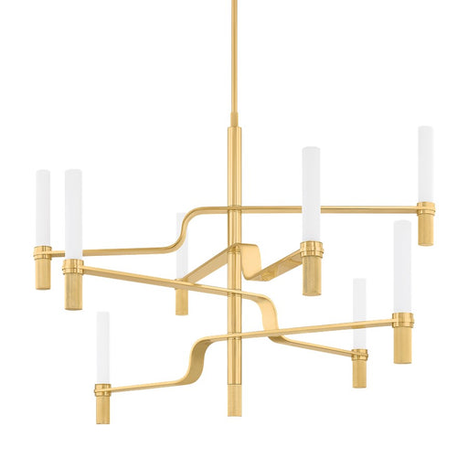 Hudson Valley Allentown 8 Light Chandelier, Aged Brass/Matte Cloud - 4008-AGB