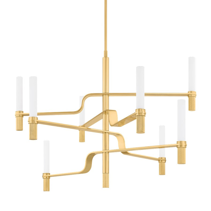 Hudson Valley Allentown 8 Light Chandelier, Aged Brass/Matte Cloud - 4008-AGB