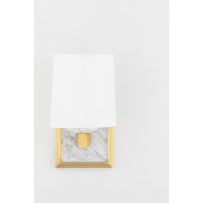 Hudson Valley Elwood 1 Light Wall Sconce, Aged Brass