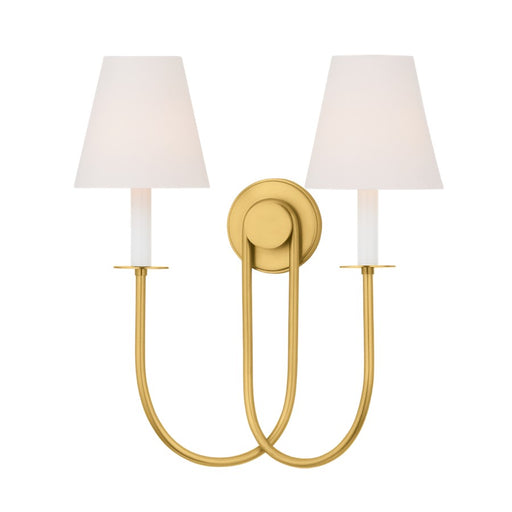 Hudson Valley Midtown 2Lt Wall Sconce, Aged Brass/White Linen 1 - 4082-AGB