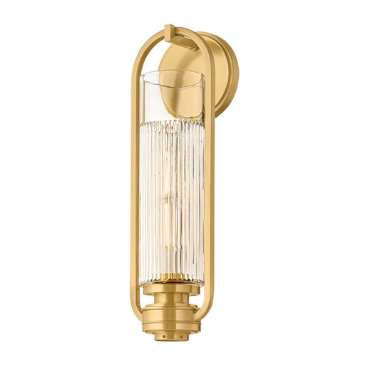Hudson Valley Binnewater 1 Light Wall Sconce, Aged Brass/Clear Optic - 4161-AGB