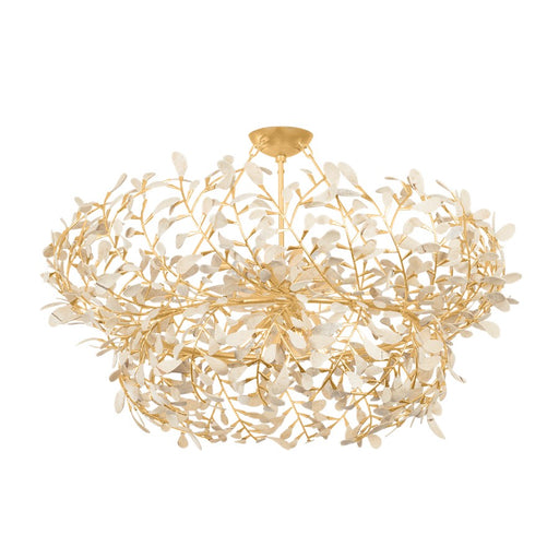 Hudson Valley Maybrook 8Lt Chandelier, Vintage Gold Leaf/Coco Shell - 4459-VGL