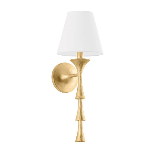 Hudson Valley Vails Gate 1 Light Wall Sconce, Vintage Gold Leaf/White - 4521-VGL