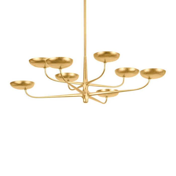 Hudson Valley Taormina 8Lt Chandelier, Gold Leaf/Clear Inside Etched - 4545-VGL
