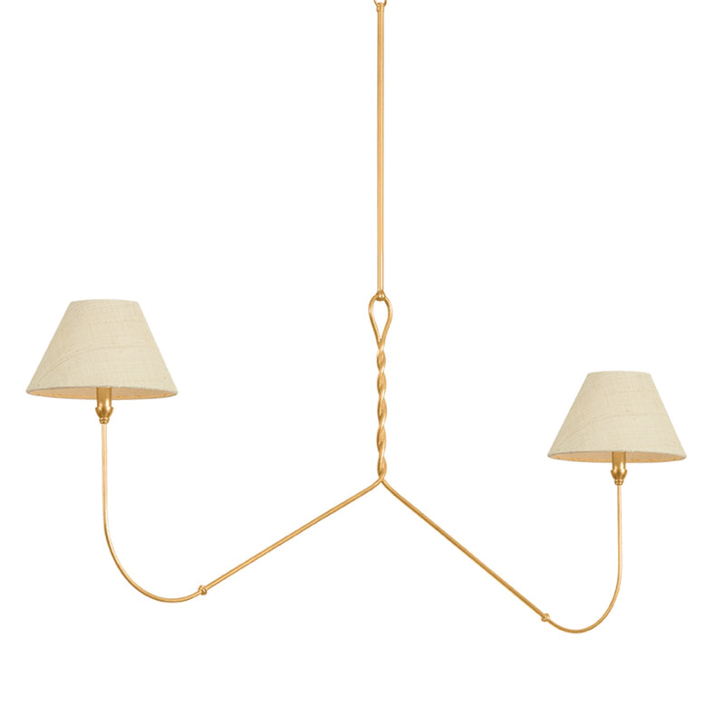 Hudson Valley Dekalb 2 Light Linear, Vintage Gold Leaf/Saguran - 4560-VGL