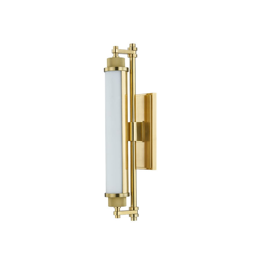 Hudson Valley Plandome 1Lt 18" Bath and Vanity, Aged Brass/Opal Matte - 4718-AGB