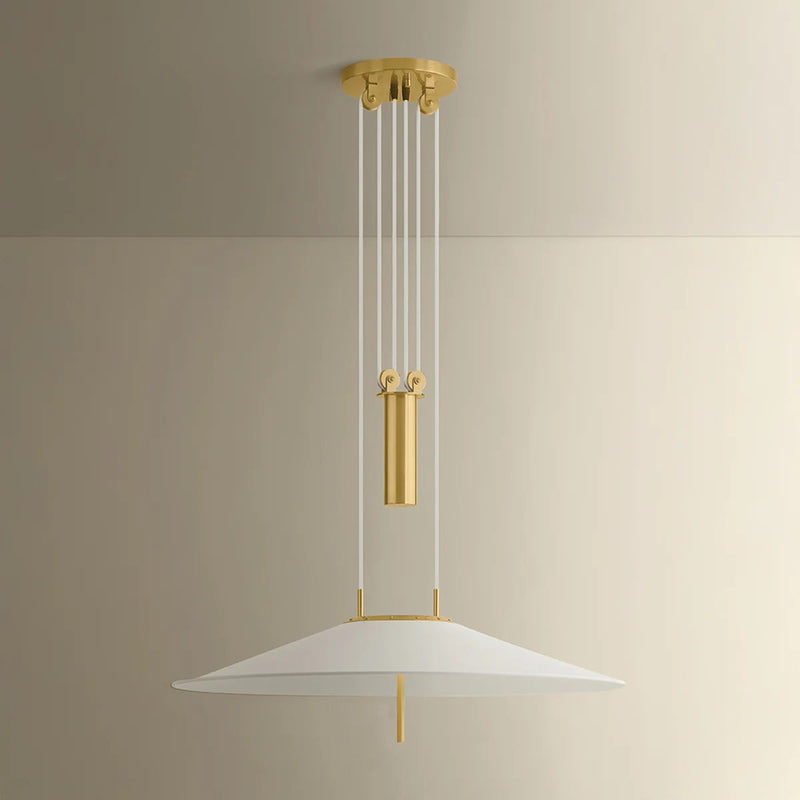 Hudson Valley Lighting Emmons 1 Light Pendant, Aged Brass/White