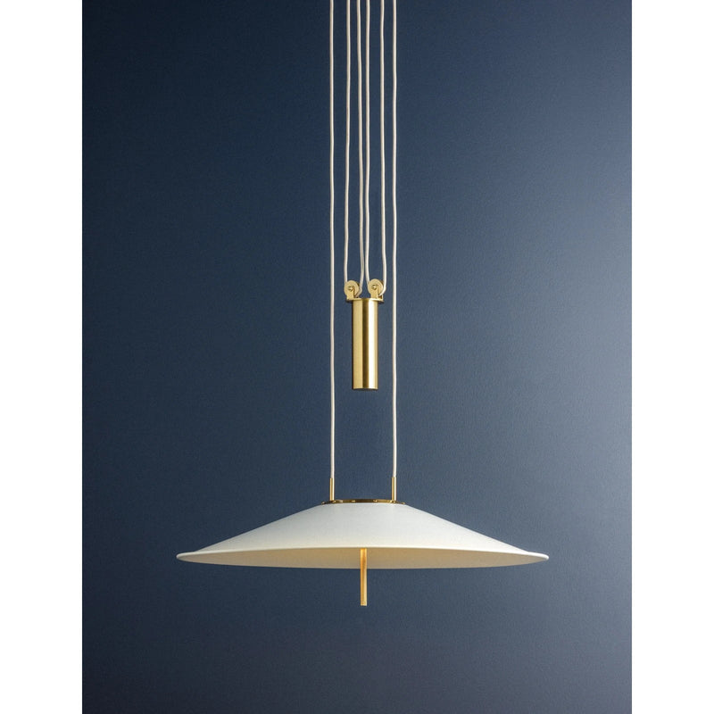 Hudson Valley Lighting Emmons 1 Light Pendant, Aged Brass/White
