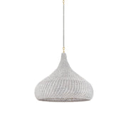 Hudson Valley Hampstead 1 Light 28" Pendant, Aged Brass/Whitewashed - 4828-AGB
