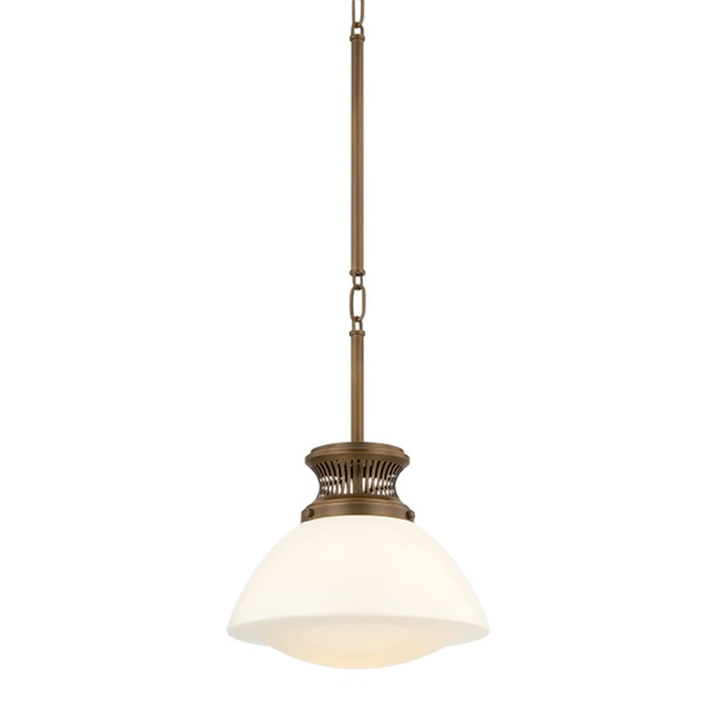 Hudson Valley Bruceville 1 Light 12" Pendant, Bronze/Opal Glossy - 4915-HB